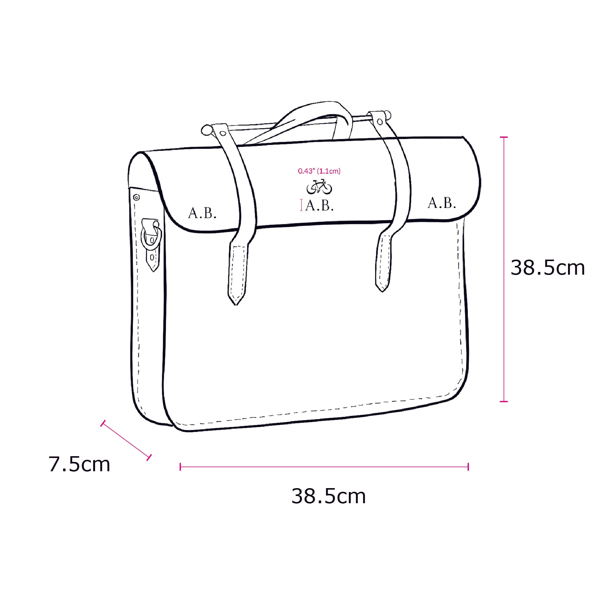 The Music Case -  Navy & Tan - Image 10