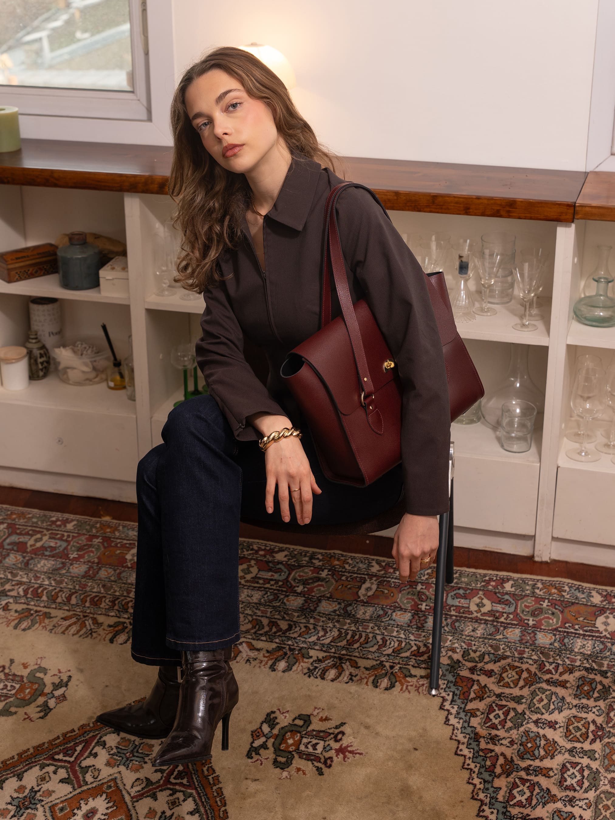 The Emily -  Oxblood Saffiano - Image 6