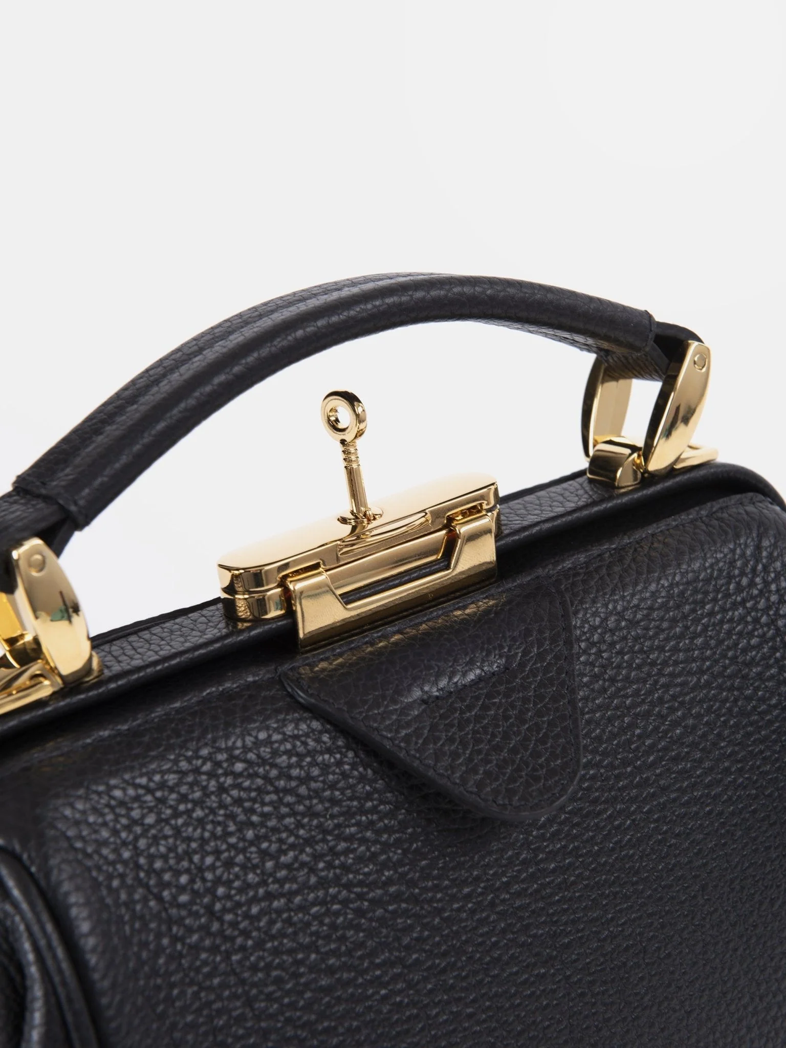 The Mini Sophie - Midnight Black Calf Grain - Image 8