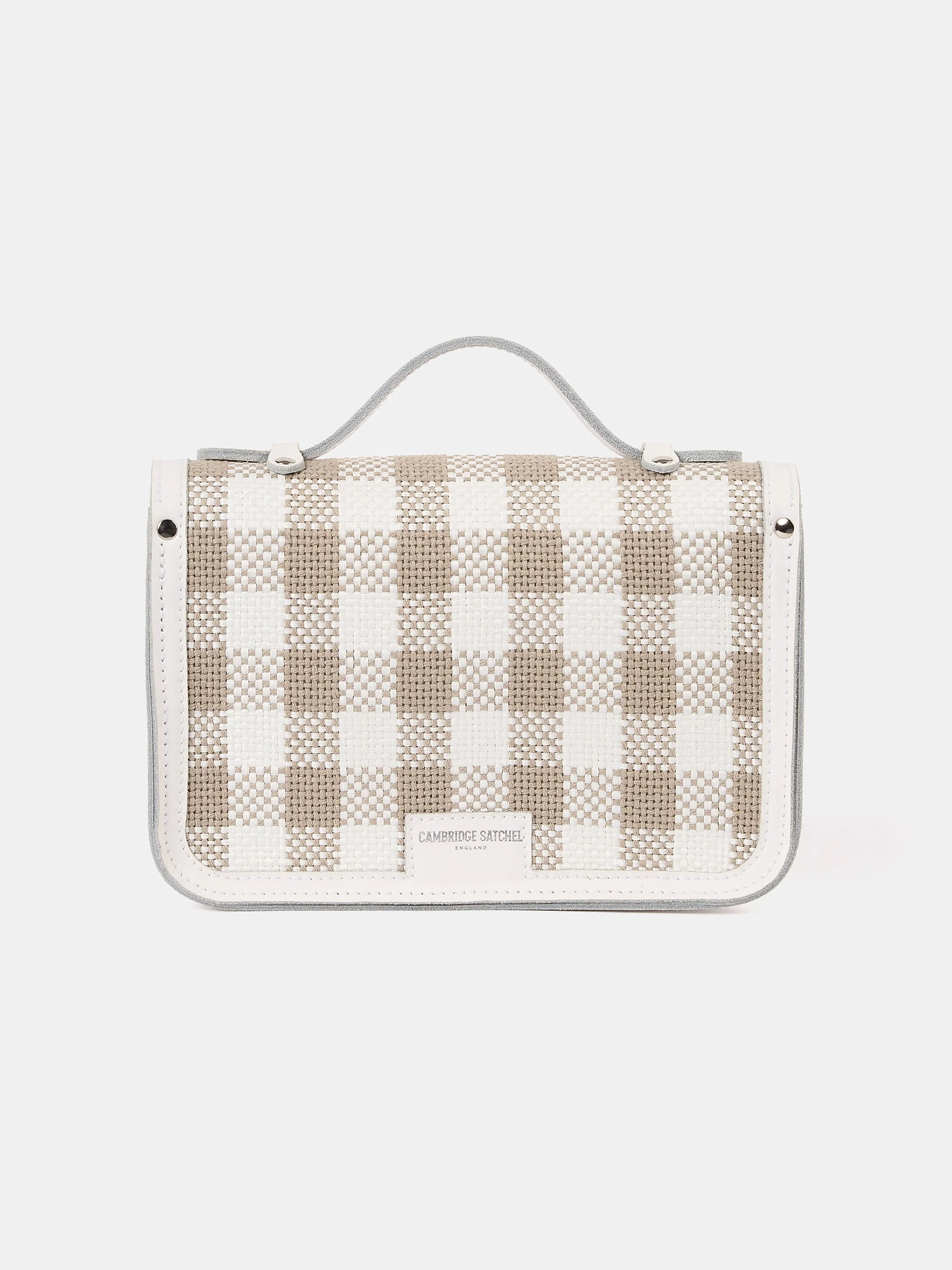 The Mini - Taupe Plaid & Brilliant White - Image 3