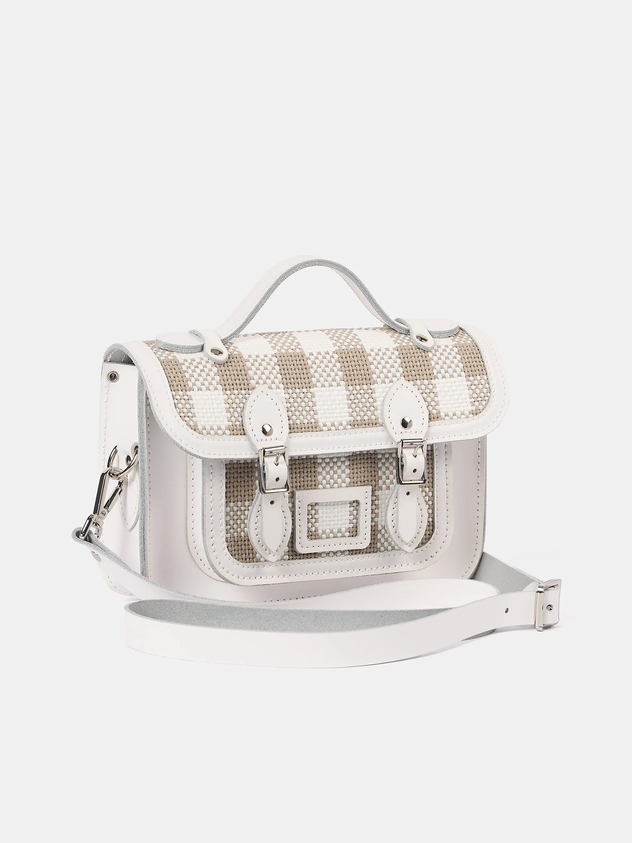 The Mini - Taupe Plaid & Brilliant White - Image 5