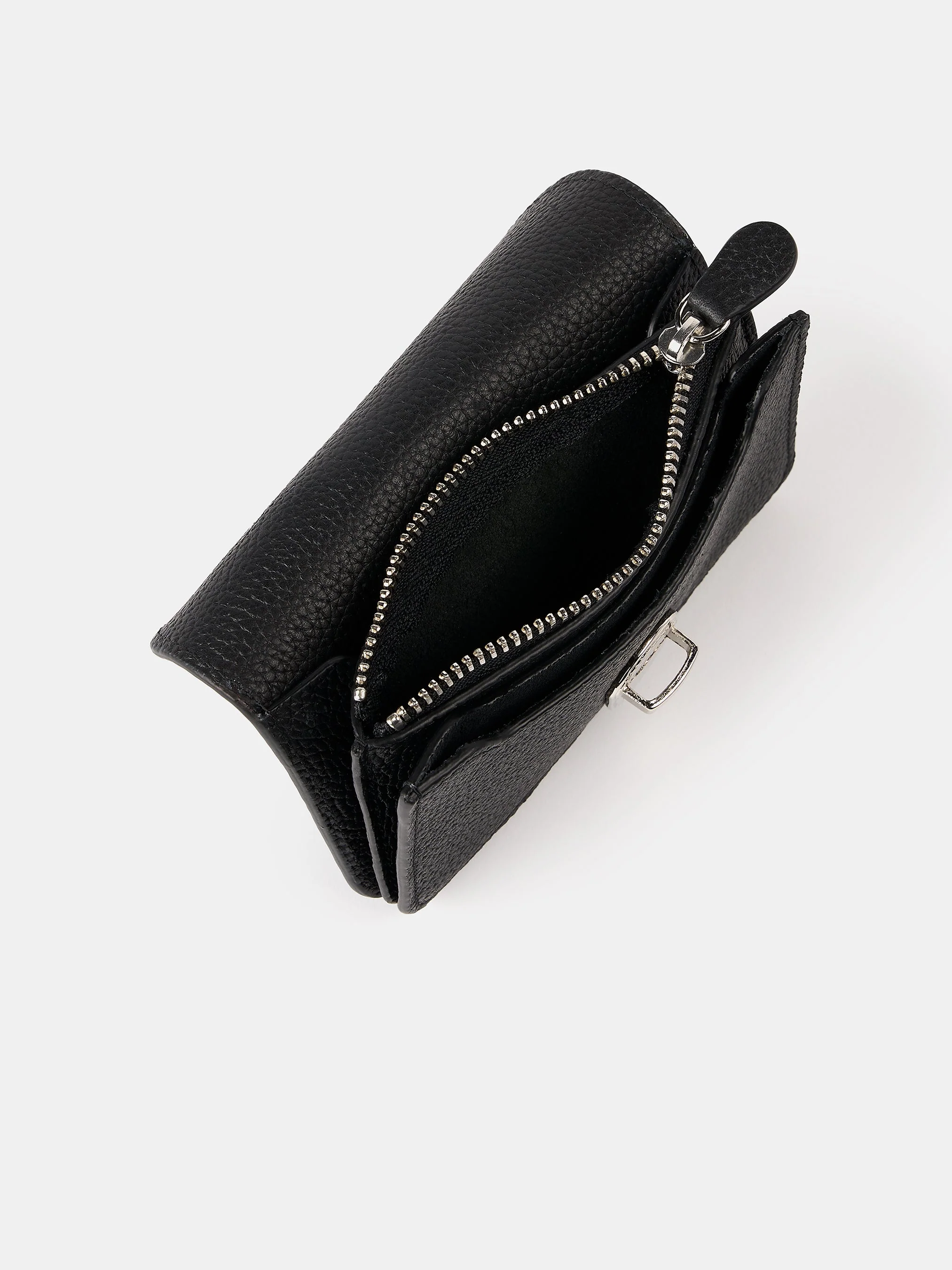 The Small Push Lock Purse - Black Madras Grain - Image 4