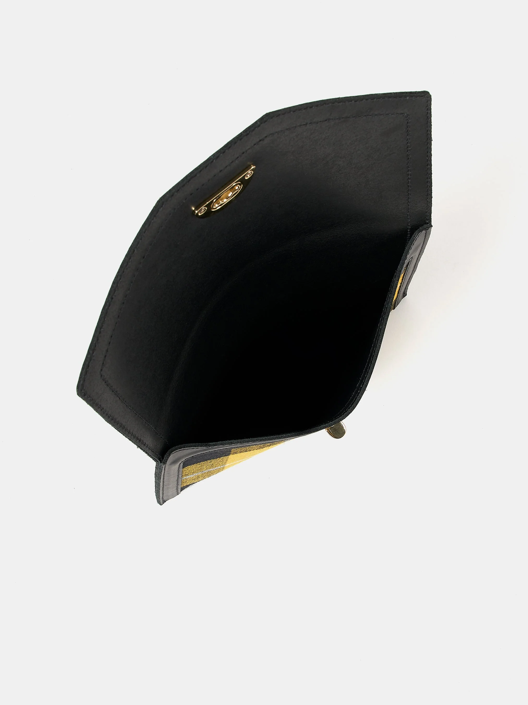 The Twist Lock Pouch - Black with Yellow Tartan - Image 4
